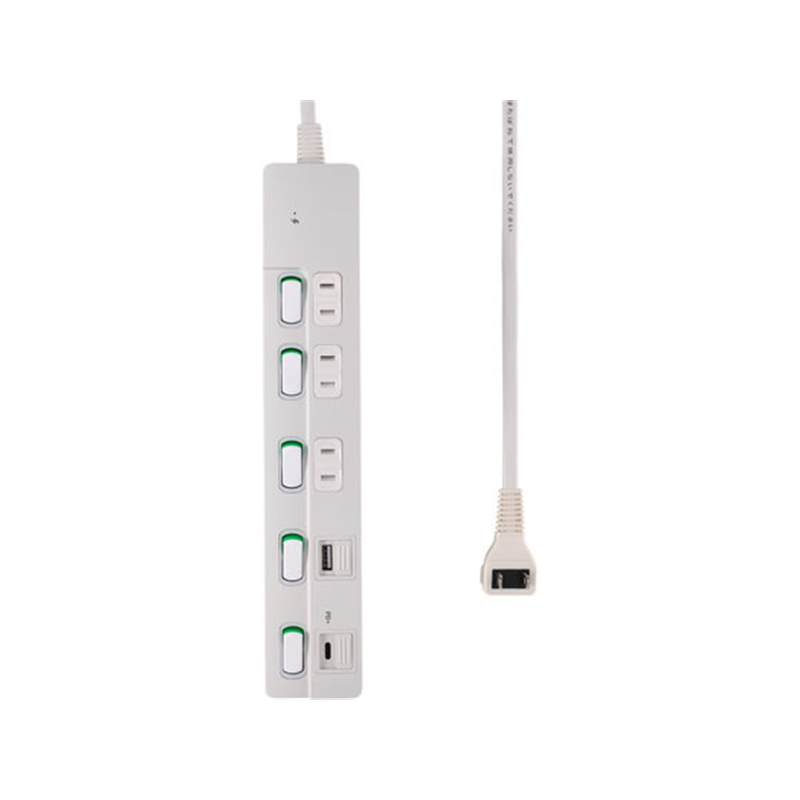 朝日電器 PD対応 スイッチ付USBタップ 1m 白 WLK-3221SUC(W) 1個(ご注文単位1個)【直送品】