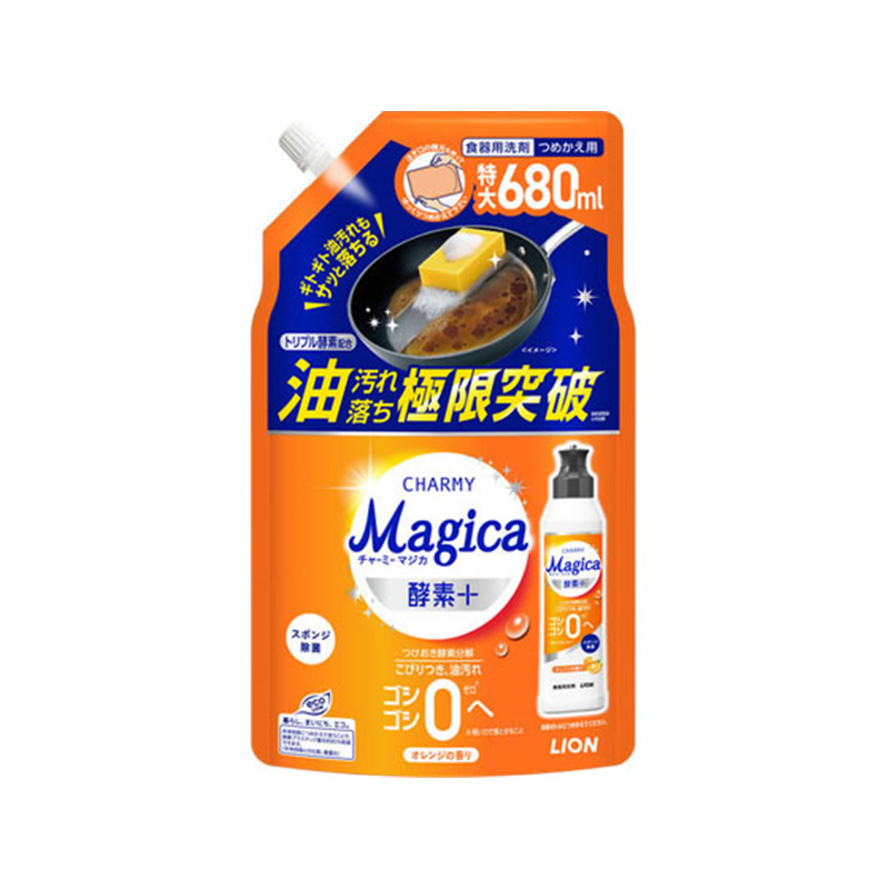 ライオン Magica酵素+ オレンジの香り つめかえ用 680mL 1個(ご注文単位1個)【直送品】