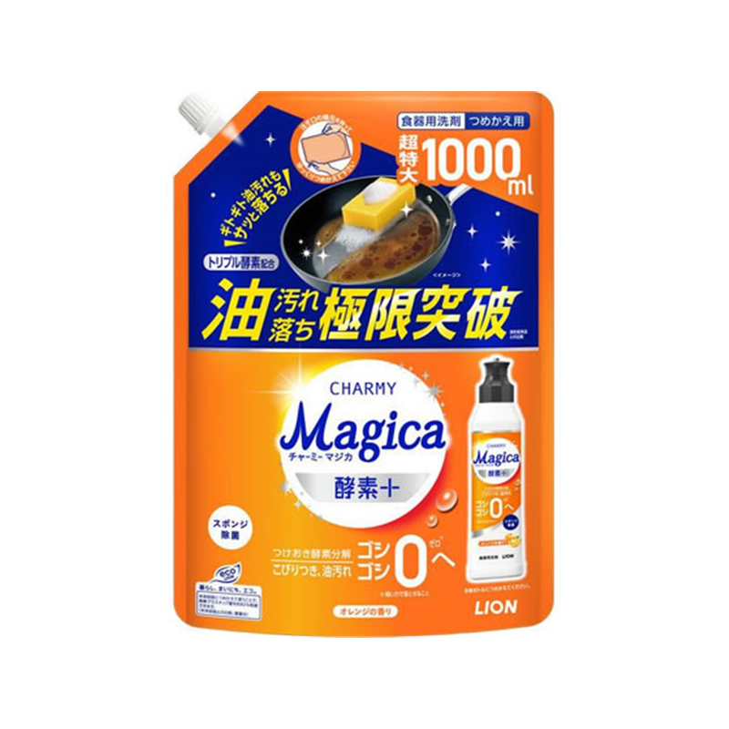 ライオン Magica酵素+ オレンジの香り つめかえ用 1000mL 1個(ご注文単位1個)【直送品】