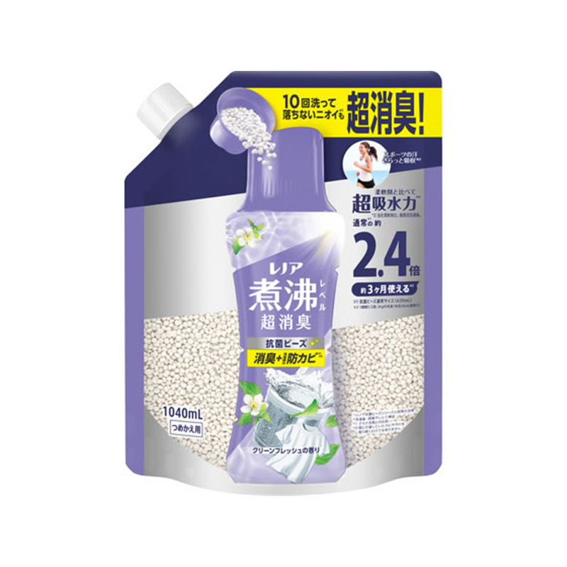 P&G レノア煮沸レベル消臭抗菌ビーズ 消臭防カビ 詰替 1040mL 1個（ご注文単位1個）【直送品】