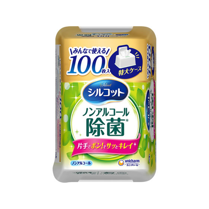 ユニ・チャーム シルコット ノンアルコール除菌ウェットティッシュ 本体 100枚 1個(ご注文単位1個)【直送品】