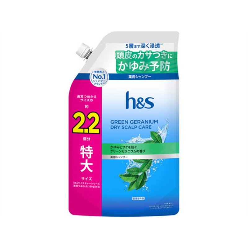 P&Gジャパン h&s グリーンゼラニウム ドライスカルプケア 薬用シャンプー 1個（ご注文単位1個）【直送品】