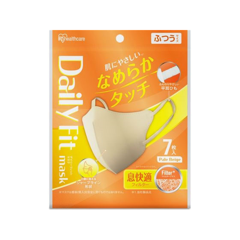 アイリスオーヤマ DAILYFITMASK ふつう 7枚 ペールベージュ RN-DH7 1袋（ご注文単位1袋）【直送品】