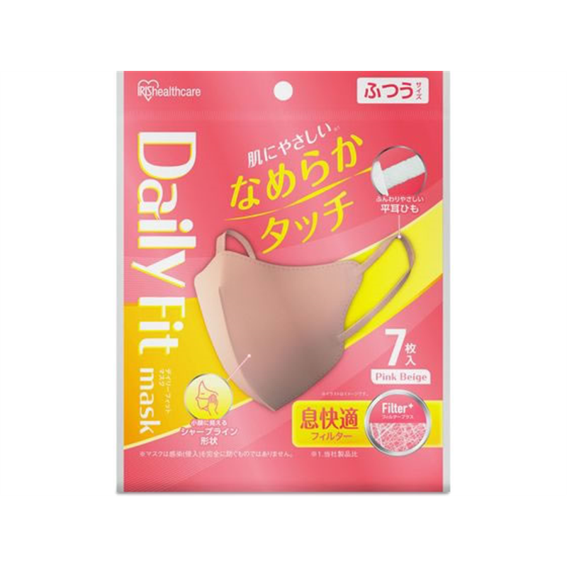 アイリスオーヤマ DAILYFITMASK ふつう 7枚 ピンクベージュ RN-DH7 1袋（ご注文単位1袋）【直送品】