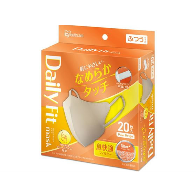 アイリスオーヤマ DAILYFITMASK ふつう 20枚 ペールベージュ RN-DH 1箱（ご注文単位1箱）【直送品】