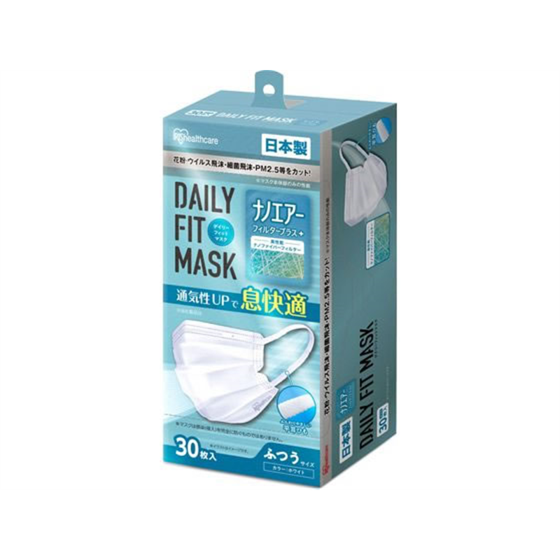 アイリスオーヤマ DAILYFITMASK ナノエアーフィルタープラス ふつう 30枚 P 1箱（ご注文単位1箱）【直送品】