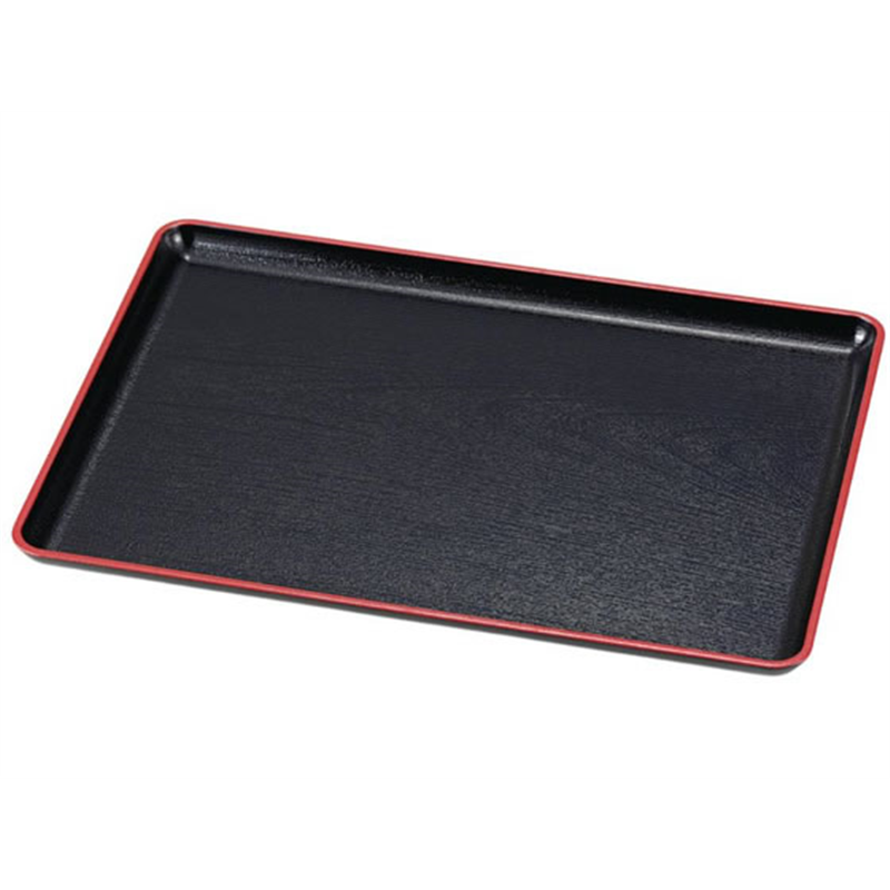 イシダ 長盆 黒天朱 尺3寸 40×28cm 299598 1枚（ご注文単位1枚）【直送品】