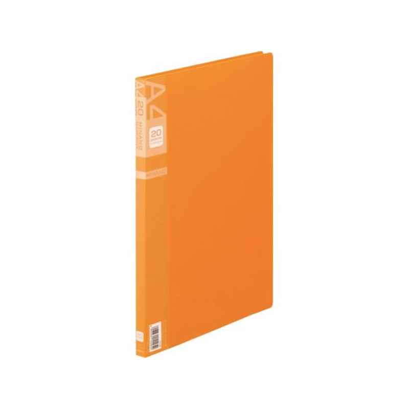 ライオン事務器 クリアーブック MINANO[ミナノ] A4 20ポケット オレンジ 1冊（ご注文単位1冊）【直送品】