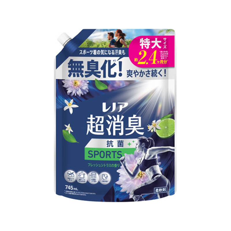 P&G レノア超消臭抗菌 SPORTS フレッシュシトラス詰替 特大 745mL 1個（ご注文単位1個）【直送品】