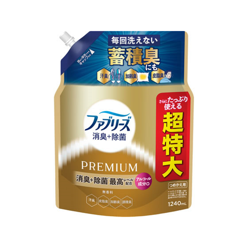 P&G ファブリーズ プレミアム 無香料 詰替 1240mL 1個（ご注文単位1個）【直送品】