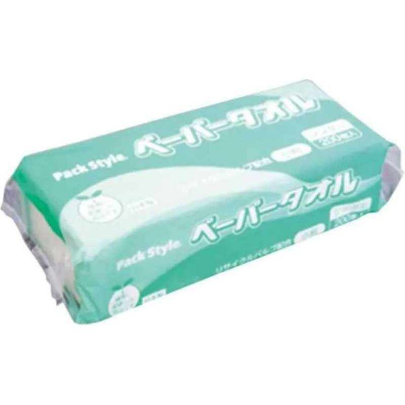 パックスタイル ペ-パ-タオルリサイクル紙 小判 改 200枚 00735086 1袋（ご注文単位1袋）【直送品】