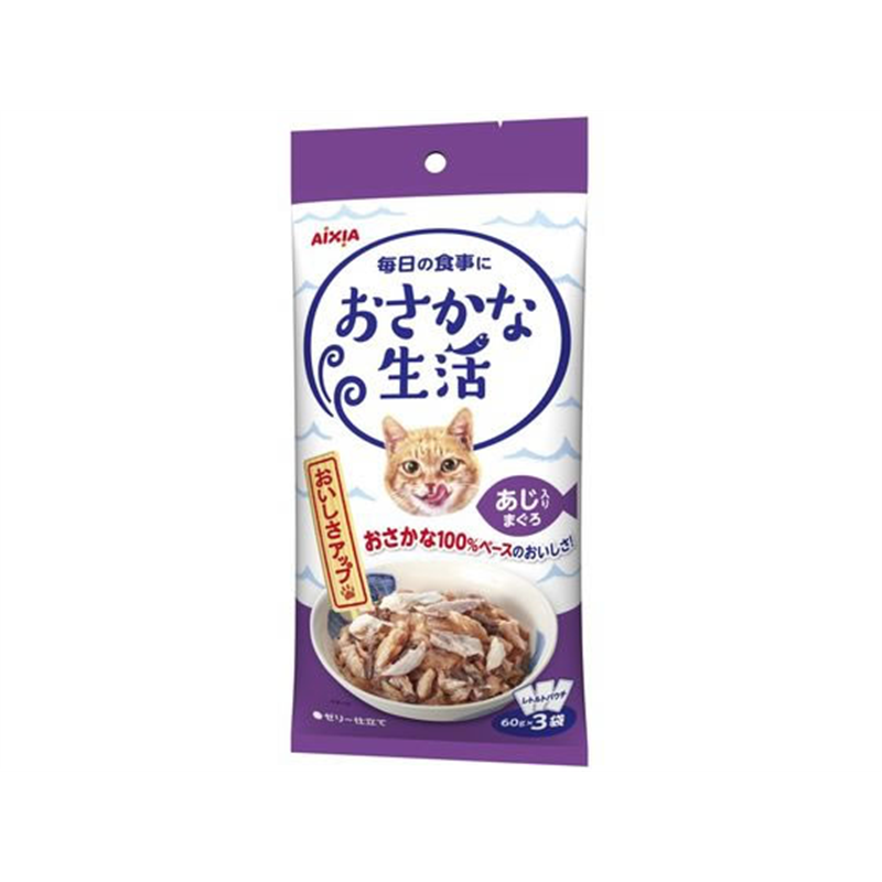 アイシア おさかな生活 あじ入りまぐろ ゼリー仕立て 180g 1パック（ご注文単位1パック）【直送品】