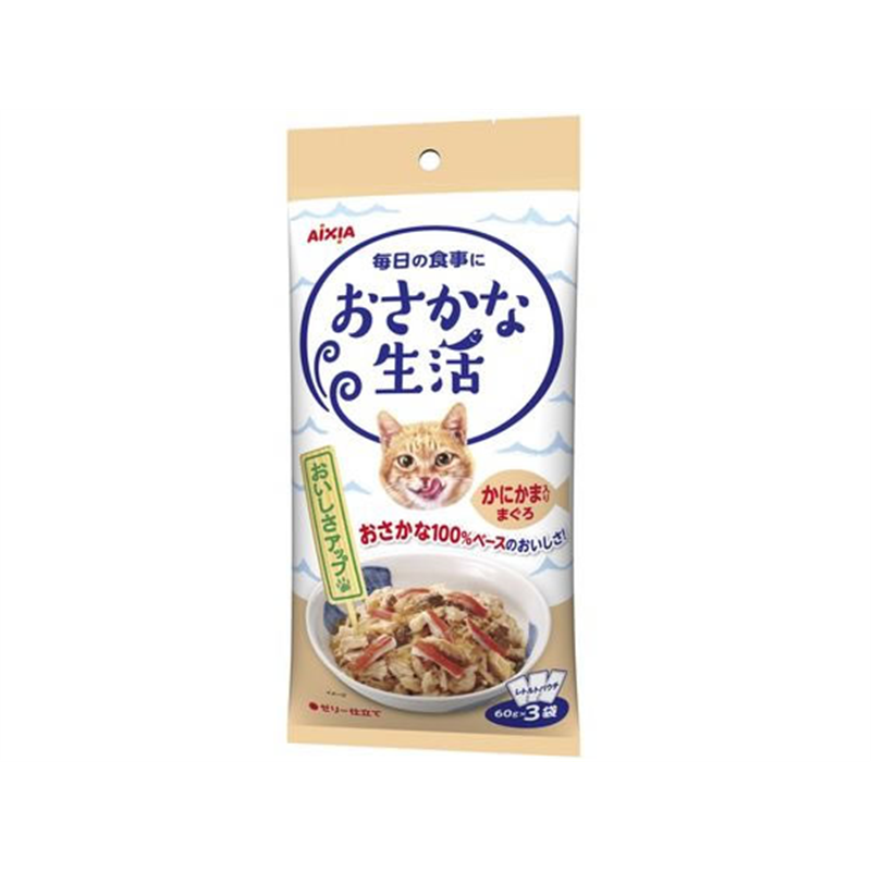 アイシア おさかな生活 かにかま入りまぐろ ゼリー仕立 180g 1パック（ご注文単位1パック）【直送品】