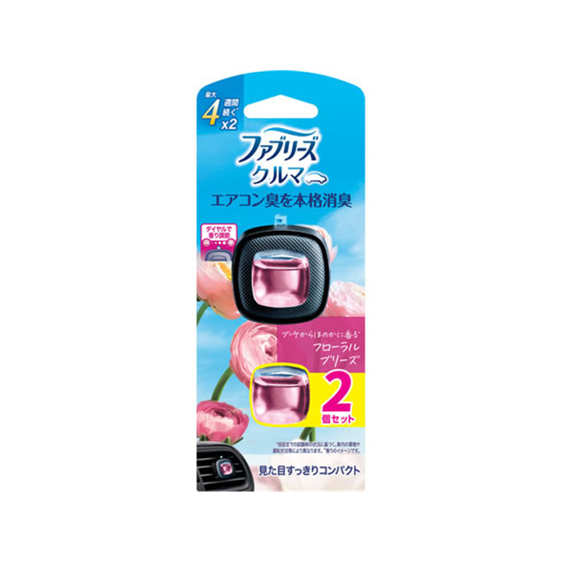 P&Gジャパン ファブリーズ 自動車エアコン送風口用 フローラル 2.2mL 1パック（ご注文単位1パック）【直送品】