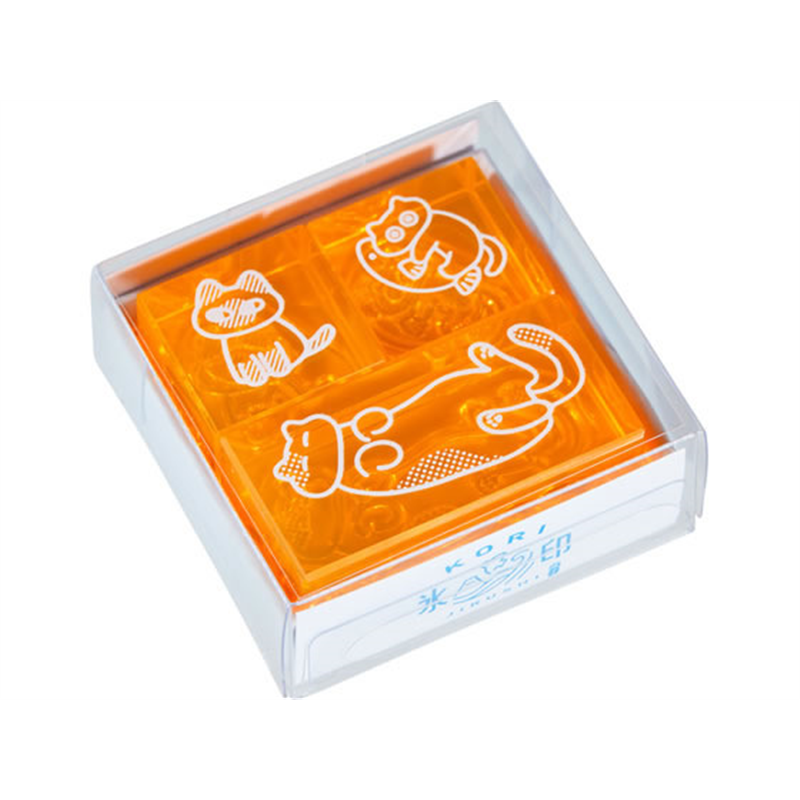 キングジム 透明スタンプ 氷印 セット ノビノビセットCLSSCC-003 1セット（ご注文単位1セット）【直送品】