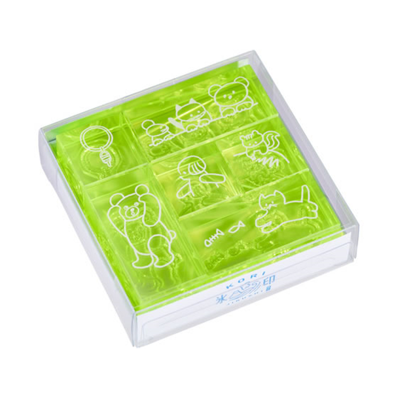 キングジム 透明スタンプ 氷印 セット トモダチセットCLSSAC-001 1セット(ご注文単位1セット)【直送品】