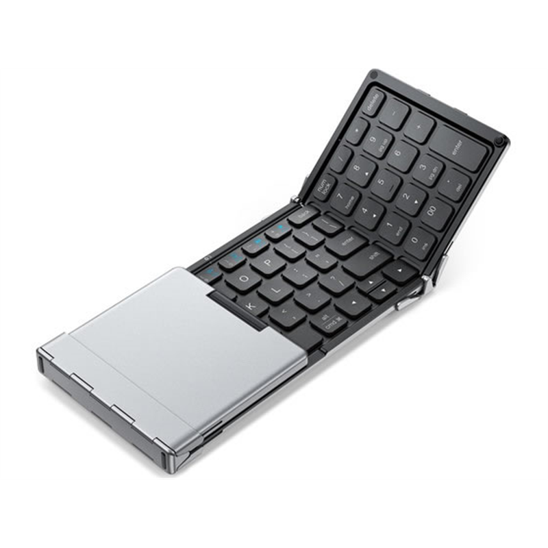 ｉｃｌｅｖｅｒBluetooth折りたたみキーボード シルバーブラックIC-BK09 1個（ご注文単位1個）【直送品】