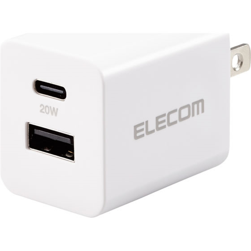 エレコム充電器 USB Type-C 20W PD対応MPA-ACSP01WH 1個(ご注文単位1個)【直送品】