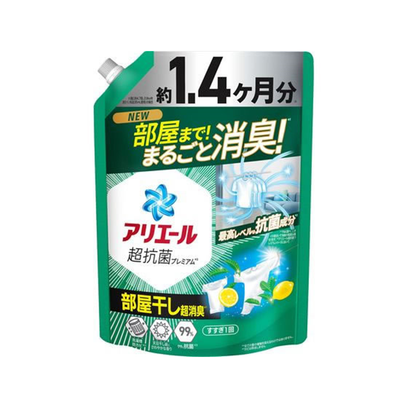 Ｐ＆Ｇ アリエールジェル 部屋干し 詰替 超ジャンボサイズ 1kg 1個（ご注文単位1個）【直送品】