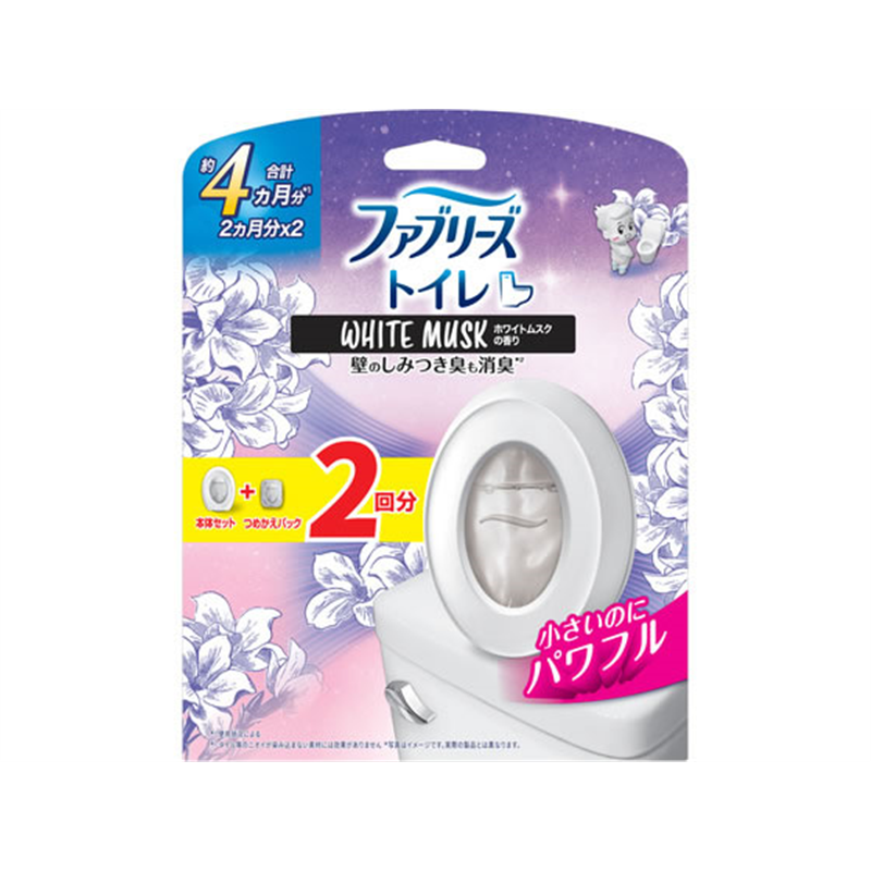 Ｐ＆Ｇ ファブリーズトイレ ホワイトムスクの香り 本体+詰替 2回分 1セット（ご注文単位1セット）【直送品】