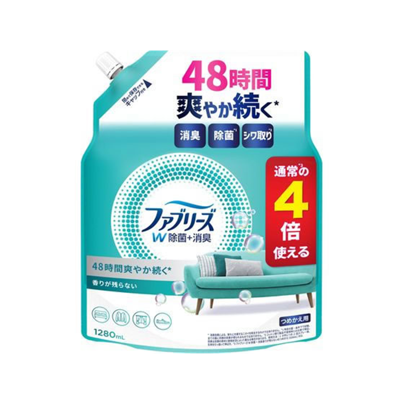 Ｐ＆Ｇ ファブリーズ W除菌+消臭 香りがの残らない 替 1280mL 1個（ご注文単位1個）【直送品】