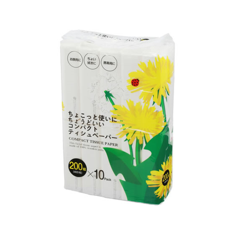 アストソフトパックティシュー てんとう虫 200組 10個 1パック（ご注文単位1パック）【直送品】