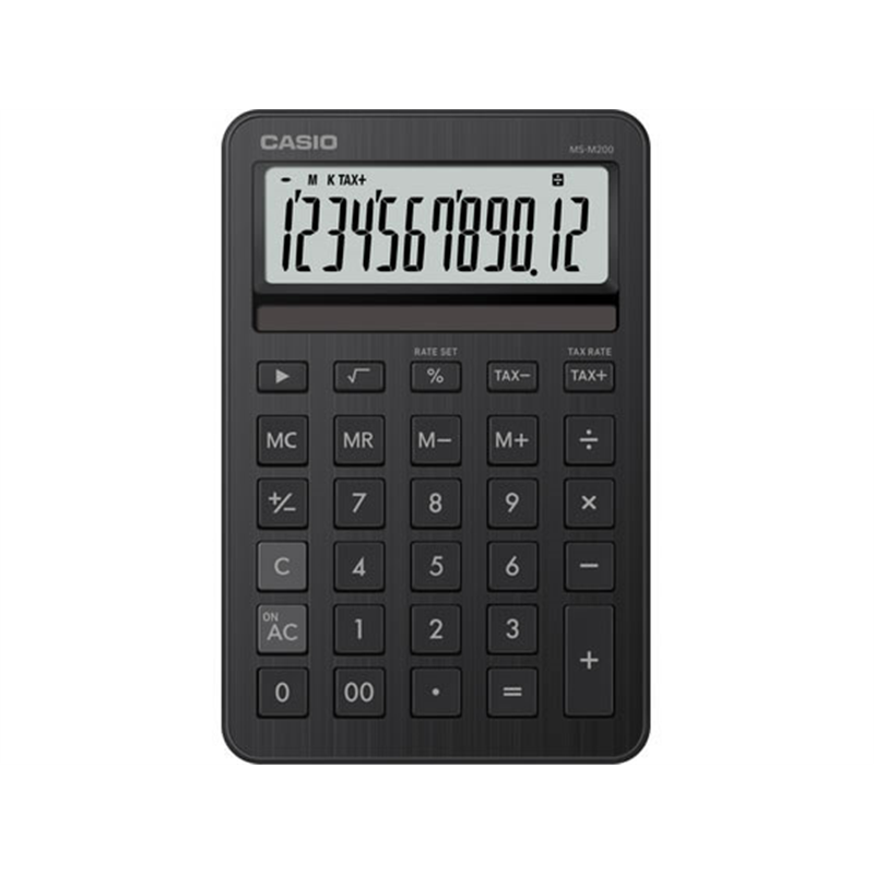 カシオ計算機 スタイリッシュ電卓 ミニジャストサイズ アイアンブラックMS-M200-BK-N 1台（ご注文単位1台）【直送品】