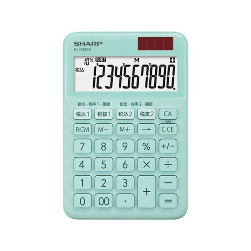 シャープ ミニナイスサイズタイプ電卓 10桁 グリーン系EL-M336-GX 1個（ご注文単位1個）【直送品】