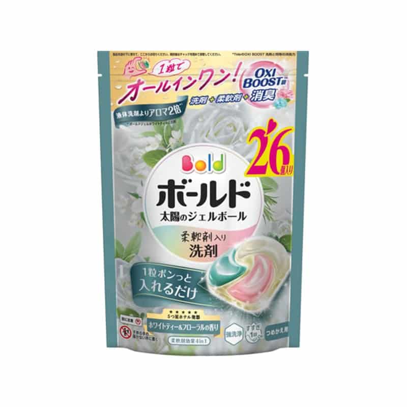 Ｐ&Ｇ ボールド ジェルボール4D ホワイトティー&フローラル 詰替 26個 1袋（ご注文単位1袋）【直送品】