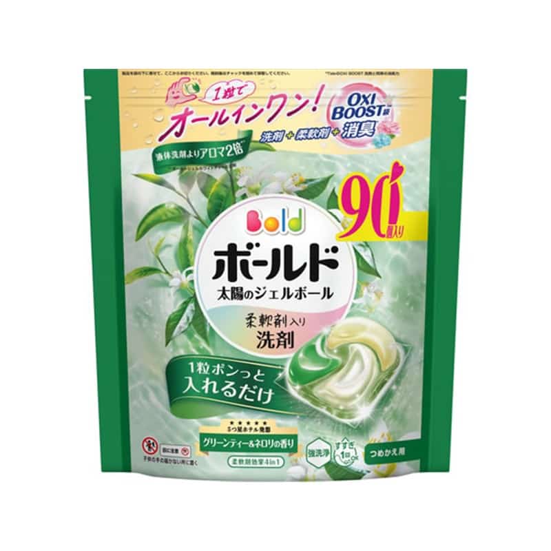 Ｐ&Ｇ ボールド ジェルボール4D グリーンティー&ネロリ 詰替 90個 1袋（ご注文単位1袋）【直送品】