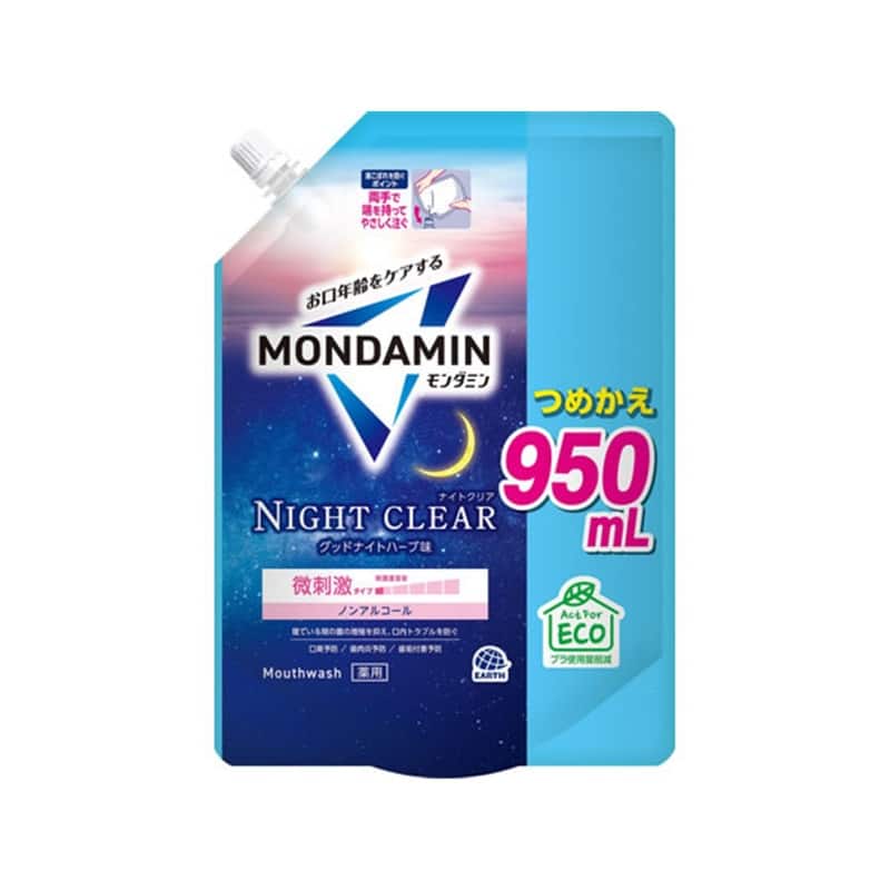 アース製薬 モンダミン ナイトクリア 詰替 950mL 1個（ご注文単位1個）【直送品】