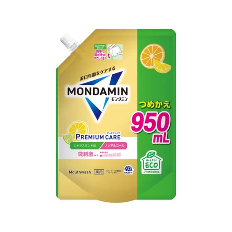 アース製薬 モンダミン プレミアムケア シトラスミント 詰替 950mL 1個（ご注文単位1個）【直送品】