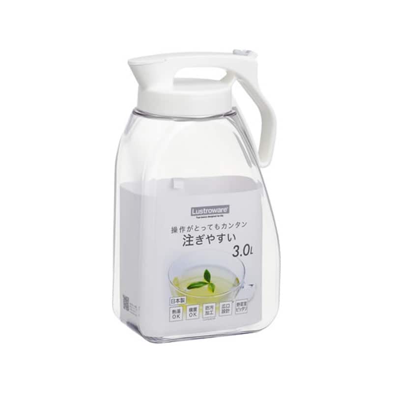 岩崎工業 タテヨコワンプッシュピッチャー 3.0L ホワイトK-1289 WH 1個（ご注文単位1個）【直送品】