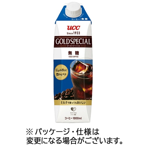 UCC ゴールドスペシャル アイスコーヒー 無糖 1000ml 紙パック(口栓付) 12本/箱 ※軽（ご注文単位1箱）【直送品】