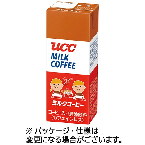 >UCC ミルクコーヒー カフェインレス 200ml 紙パック 24本/箱 ※軽(ご注文単位1箱)【直送品】