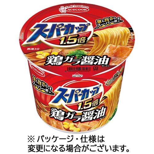 エースコック スーパーカップ1.5倍 しょうゆラーメン 109g 12食/箱 ※軽（ご注文単位1箱）【直送品】