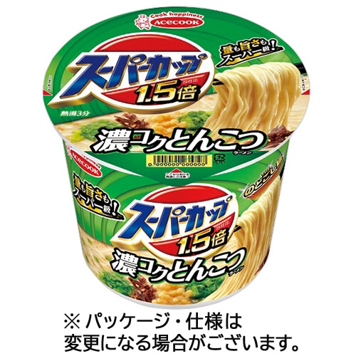 エースコック スーパーカップ1.5倍 とんこつラーメン 111g 12食/箱 ※軽（ご注文単位1箱）【直送品】