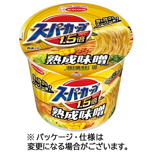 エースコック スーパーカップ1.5倍 みそラーメン 129g 12食/箱 ※軽（ご注文単位1箱）【直送品】