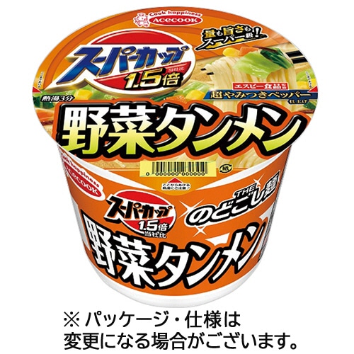 エースコック スーパーカップ1.5倍 野菜タンメン 107g 12食/箱 ※軽（ご注文単位1箱）【直送品】