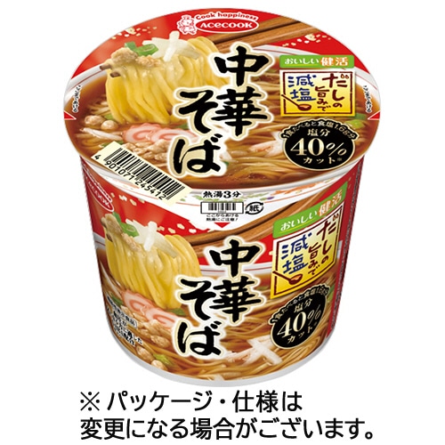 エースコック だしの旨みで減塩 中華そば 43g 12食/箱 ※軽（ご注文単位1箱）【直送品】