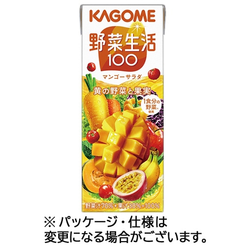 カゴメ 野菜生活100 マンゴーサラダ 200ml 紙パック 24本/箱 ※軽（ご注文単位1箱）【直送品】
