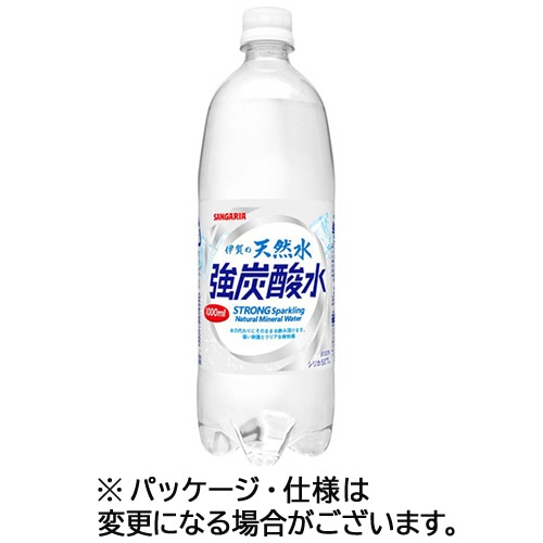 サンガリア 伊賀の天然水 強炭酸水 1L ペットボトル 24本/箱 ※軽（ご注文単位1箱）【直送品】
