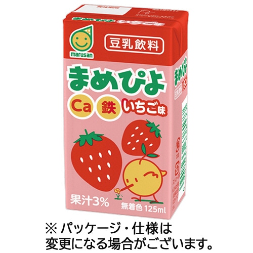 マルサンアイ まめぴよ いちご味 125ml 紙パック 24本/箱 ※軽（ご注文単位1箱）【直送品】