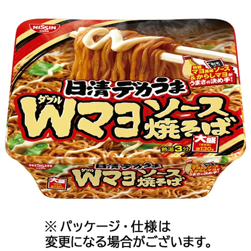 日清食品 日清デカうま Wマヨソース焼そば 153g 12食/箱 ※軽（ご注文単位1箱）【直送品】