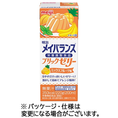 明治 メイバランスブリックゼリー ミックスフルーツ味 220g 24本/袋 ※軽（ご注文単位1袋）【直送品】