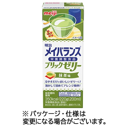 明治 メイバランスブリックゼリー 抹茶味 220g 24本/袋 ※軽（ご注文単位1袋）【直送品】