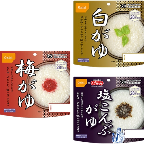 尾西食品 尾西のアルファ米 おかゆ3種詰合せセット KFX3X10 (3種類×各10食) 30食/袋 ※軽(ご注文単位1袋)【直送品】