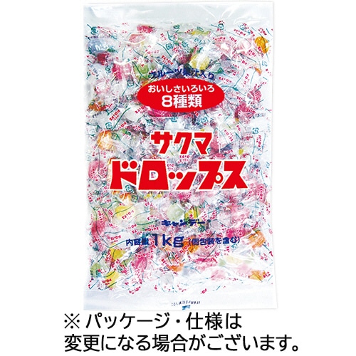 サクマ製菓 袋入りドロップス 1kg 1袋(ご注文単位1袋)【直送品】