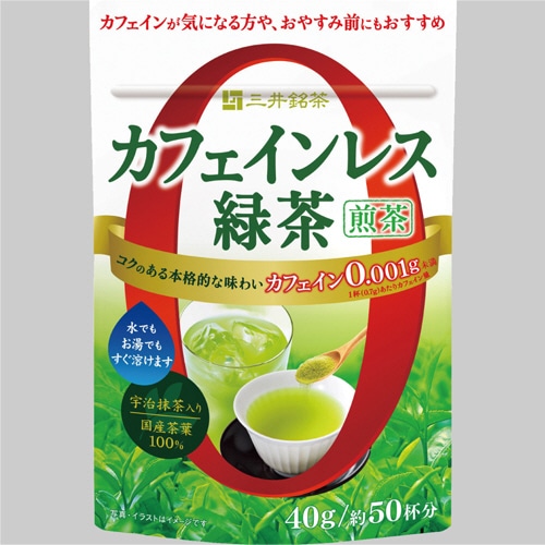 三井銘茶　カフェインレス緑茶　インスタント　40g　1袋（ご注文単位1袋）【直送品】