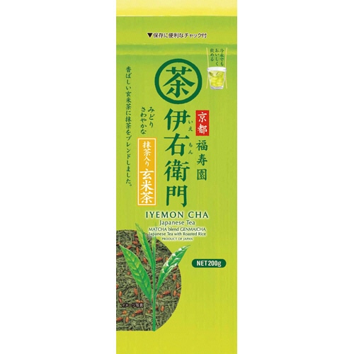 宇治の露製茶　伊右衛門　抹茶入り玄米茶　200g　1袋（ご注文単位1袋）【直送品】